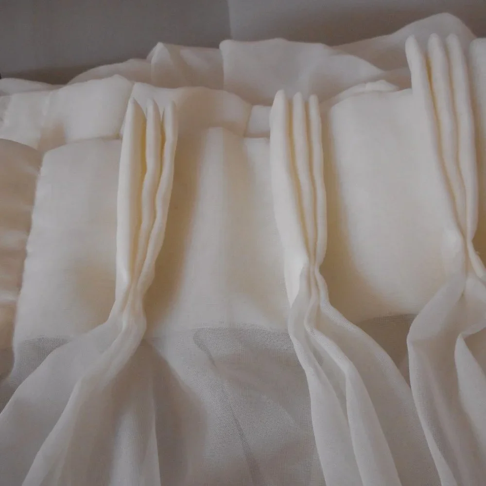 2 Vintage sheer pinch pleat curtains 26 x 69